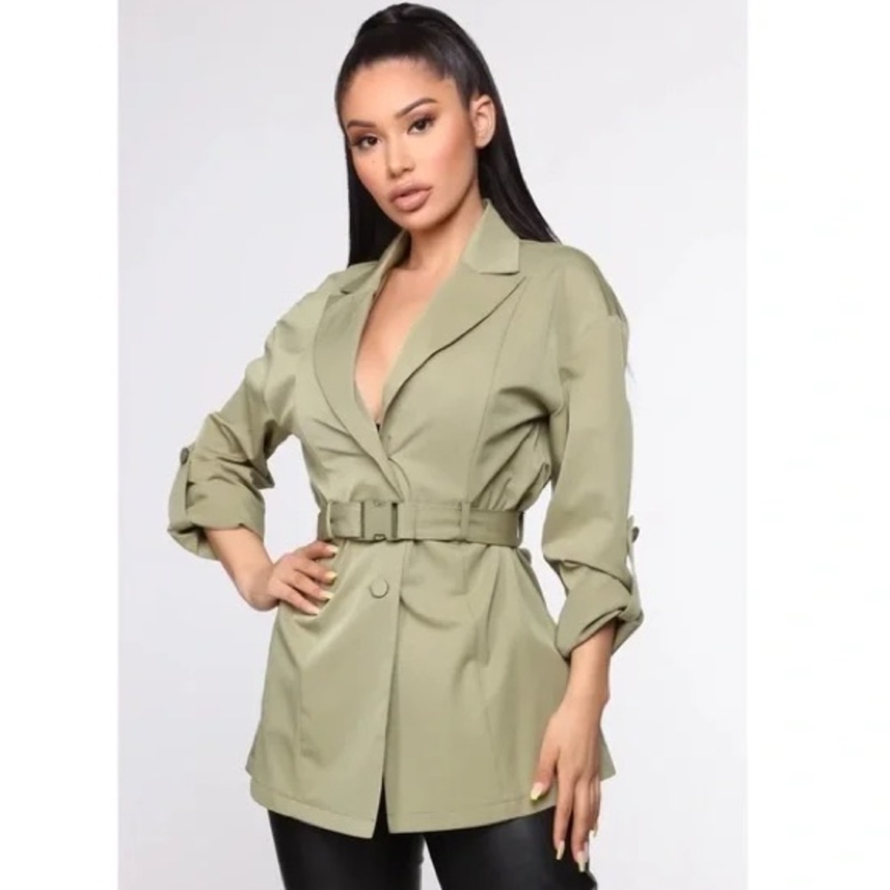 NWT Fashion Nova Right Place Right Time Blazer - Olive - Small